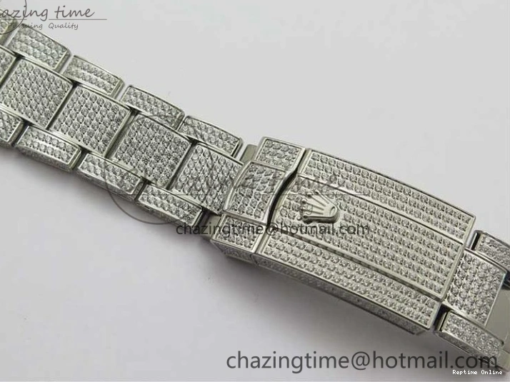0224 Practical DateJust 41 126334 904 Full Paved Diamonds BP Maker Best Edition Silver Dial on Oyster Bracelet A 2542